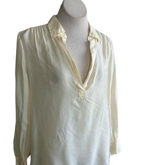 J. Crew Eco Cupro Blend Chamois Collared Popover Long Sleeve Top Size Medium - Picture 7 of 7